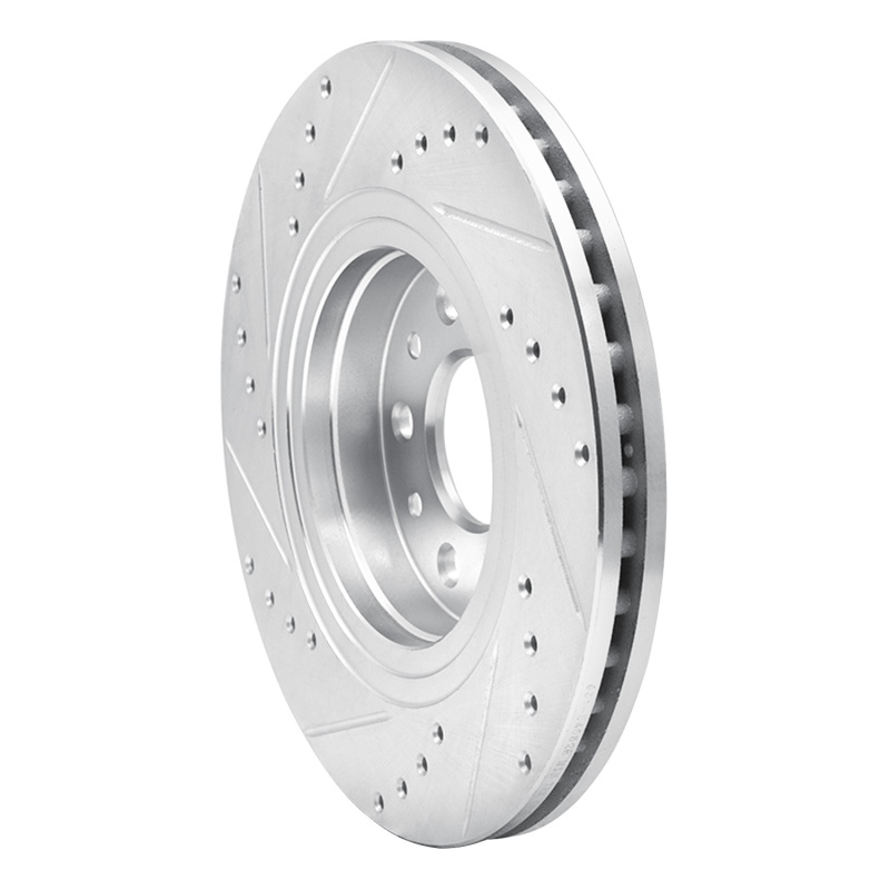 Ford Five Hundred Brake Rotor (1) - Front Right - R1 Concepts - Drilled & Slotted - Silver - `05-`09